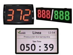 display industrial contador cronometro producción pantalla led aforo ciclos takt time intervalos tiempo panel control tiempo