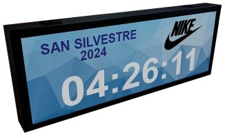 cronometro deportivo led video full color publicidad patrocinador electronico digital exterior carreras maraton competicion meta