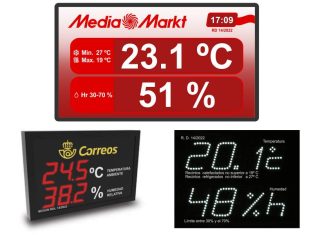 display indicador temperatura humedad led rite visualizador ambiental real decreto 14 2022 pantalla data logger panel sonda
