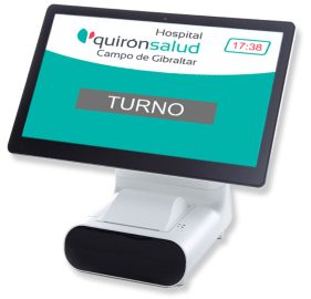 expendedor ticket gestión de turnos sobremesa táctil su turno papel termico publicidad gestion de colas de espera logotipo