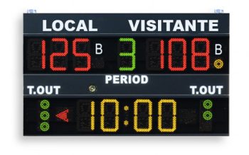 Marcador deportivo led digital inalambrico POL300 favero FS100 baloncesto polideportivo interior