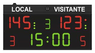 Marcador Deportivo Led Digital Inalámbrico POL75 Favero FC50H20 Baloncesto Polideportivo Interior