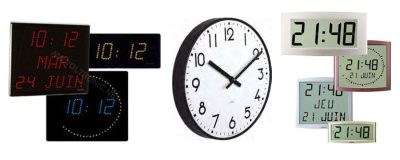 reloj interior sincronizado ntp lan poe agujas lcd pared oficina despacho analógico