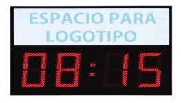 reloj temperatura led publicidad logotipo logo termómetro doble cara exterior banderola retroiluminado estanco digital