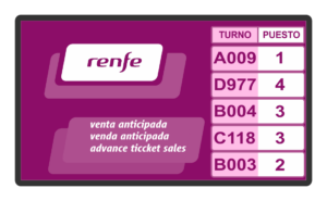 gestión de colas gestor turnos espera software publicidad sistema empresa comercio expendedor ticket táctil televisión tv digital signage 3