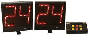 Marcador electrónico led de posesión de baloncesto modelo Favero kits24s. Bocina buzzer al finalizar el tiempo.