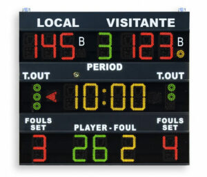 Marcador deportivo led digital inalambrico POL500 favero FS130 baloncesto polideportivo interior