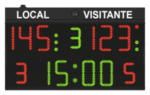 Marcador deportivo led electrónico inalámbrico POL100 favero FC50H25 baloncesto polideportivo interior