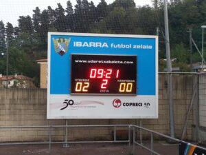 marcador futbol rugby led exterior estanco videomarcador electrónico deportivo inalámbrico goles reloj display