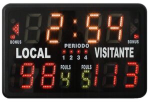 Marcador deportivo portátil led display alta luminosidad para todos los deportes: baloncesto, fútbol, rugby, voleibol, tenis, pádel, pelota vasca, fútbol sala, balonmano, boxeo, lucha, judo, kárate, hockey, tenis, bádminton, tenis de mesa, waterpolo, …