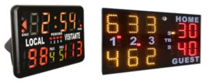 Marcador deportivo portátil de sobremesa electrónico led multideporte con control integrado para fútbol y baloncesto en exterior o interior