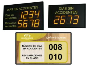 panel contador días sin accidentes indicador record display pantalla led marcador rótulo seguridad laboral