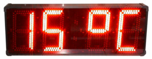 reloj temperatura led electrónico termómetro doble cara exterior intemperie luminosidad display calendario digital