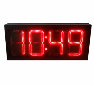 reloj temperatura led hora electrónico termómetro fachada banderola exterior estanco luminosidad display calendario digital