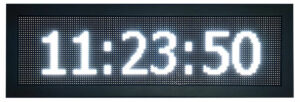 reloj temperatura led video full color fotos termómetro exterior estanco publicidad luminosidad digital