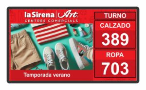 sistema gestión de colas gestor turnos espera software publicidad empresa comercio expendedor ticket táctil televisión tv digital signage 3